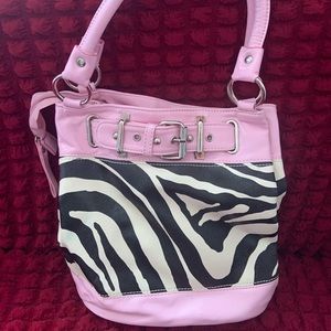 ZEBRA!  Baby pink and zebra cute bag.